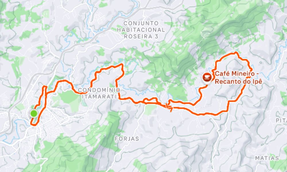 Ciclistas no trajeto Sport em Extrema